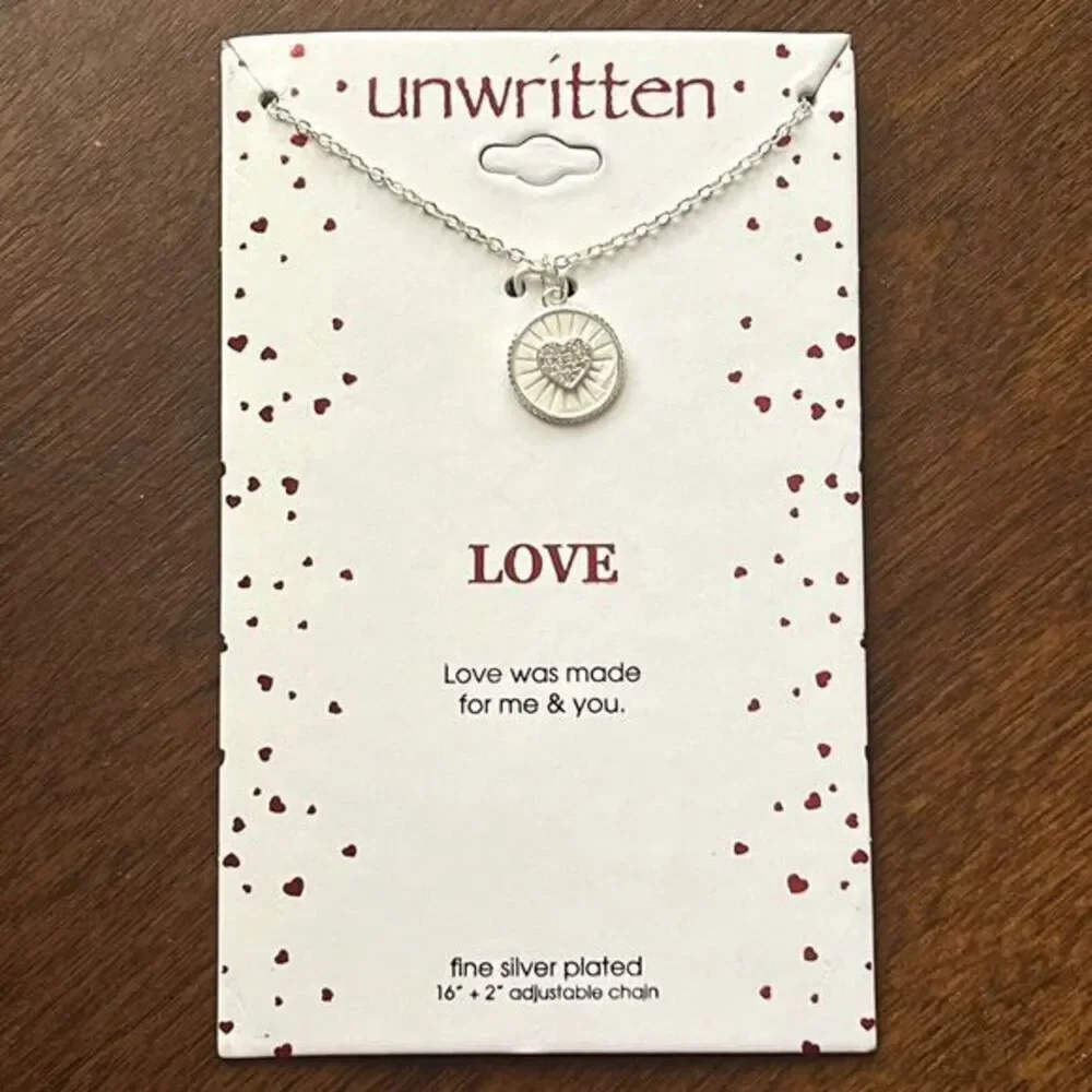 UNWRITTEN‎ LOVE Fine Silver Plated Chain Necklace 16